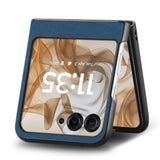 For-Motorola-Razr-50-Ultra-Vintage-Leather-PC-Back-Cover-Phone-Case(Blue)