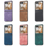 For-Motorola-Razr-50-Ultra-Vintage-Leather-PC-Back-Cover-Phone-Case(Blue)