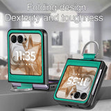 For-Motorola-Razr-50-Ultra-Litchi-Texture-Leather-Ring-Fold-Phone-Case(Green)