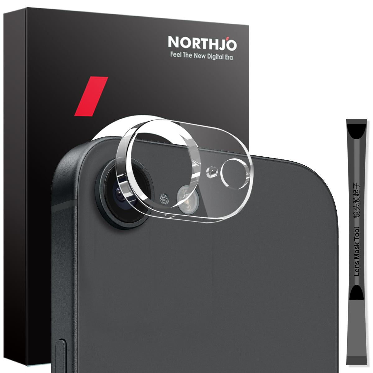 For-iPhone-17e-/-16e-NORTHJO-Camera-Lens-Protector-3D-HD-Tempered-Glass-Film(Clear)