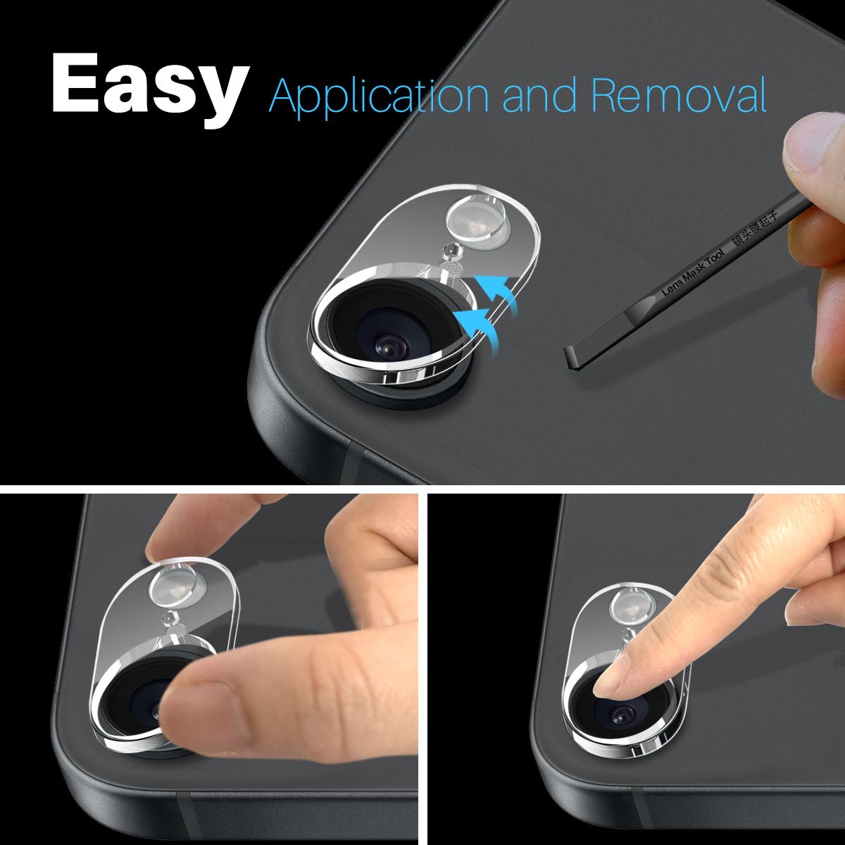 For-iPhone-17e-/-16e-NORTHJO-Camera-Lens-Protector-3D-HD-Tempered-Glass-Film(Clear)