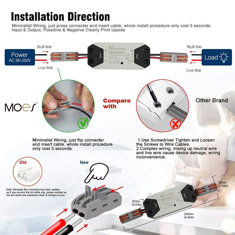 DIY WiFi Smart Light Switch Timer Universal Breaker Wireless Remote Control Works with Alexa Google Home Smart Home Automation