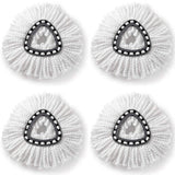 4 PCS Rotating Triangle Cotton Yarn Mop Head Mop Replacement Cloth For O-Cedar/Vileda