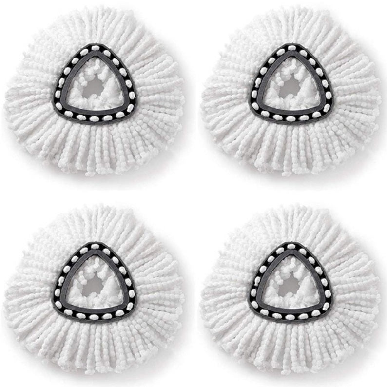 4 PCS Rotating Triangle Cotton Yarn Mop Head Mop Replacement Cloth For O-Cedar/Vileda
