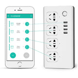 Home Office Wifi Mobile Phone Remote Control Timer Switch Voice Control Power Strip, Line length: 1.5m(AU Plug)
