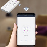 Home Office Wifi Mobile Phone Remote Control Timer Switch Voice Control Power Strip, Line length: 1.5m(UK Plug)