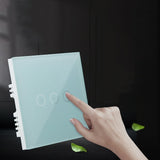 Wifi Wall Touch Panel Switch Voice Control Mobile Phone Remote Control, Model: White 1 Gang (Zero Firewire Wifi)