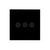 Wifi Wall Touch Panel Switch Voice Control Mobile Phone Remote Control, Model: Black 3 Gang (Zero Firewire Wifi )