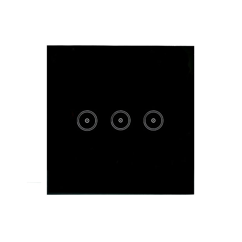 Wifi Wall Touch Panel Switch Voice Control Mobile Phone Remote Control, Model: Black 3 Gang (Zero Firewire Wifi )