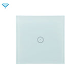 Wifi Wall Touch Panel Switch Voice Control Mobile Phone Remote Control, Model: White 1 Gang (Single Firewire Zigbee)