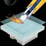 Wifi Wall Touch Panel Switch Voice Control Mobile Phone Remote Control, Model: White 1 Gang (Single Firewire Zigbee)