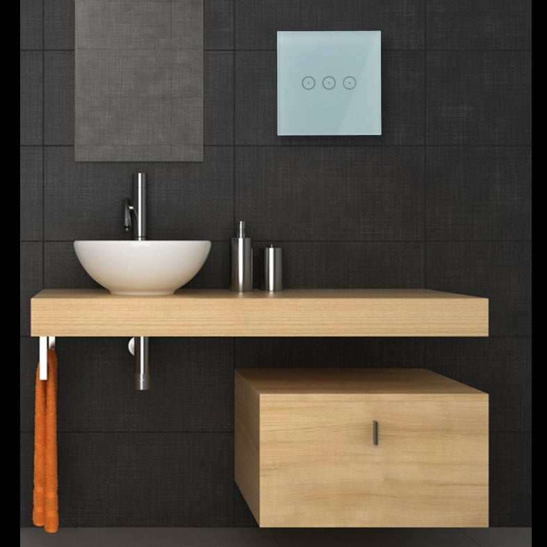 Wifi Wall Touch Panel Switch Voice Control Mobile Phone Remote Control, Model: Black 1 Gang (Single Firewire Zigbee)