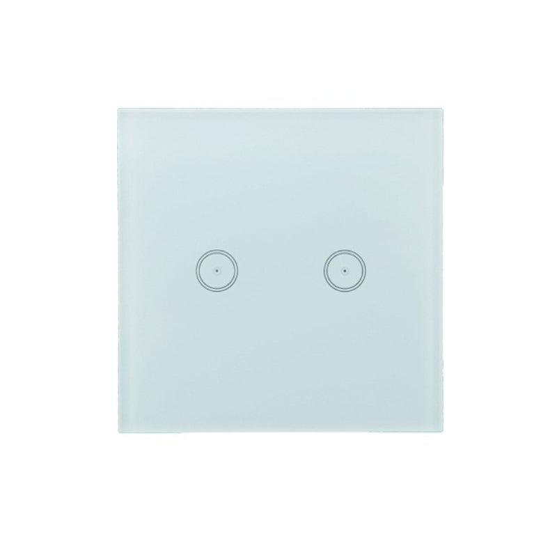 Wifi Wall Touch Panel Switch Voice Control Mobile Phone Remote Control, Model: White 2 Gang (Zero Firewire Zigbee)