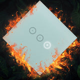 Wifi Wall Touch Panel Switch Voice Control Mobile Phone Remote Control, Model: White 3 Gang (Zero Firewire Zigbee)