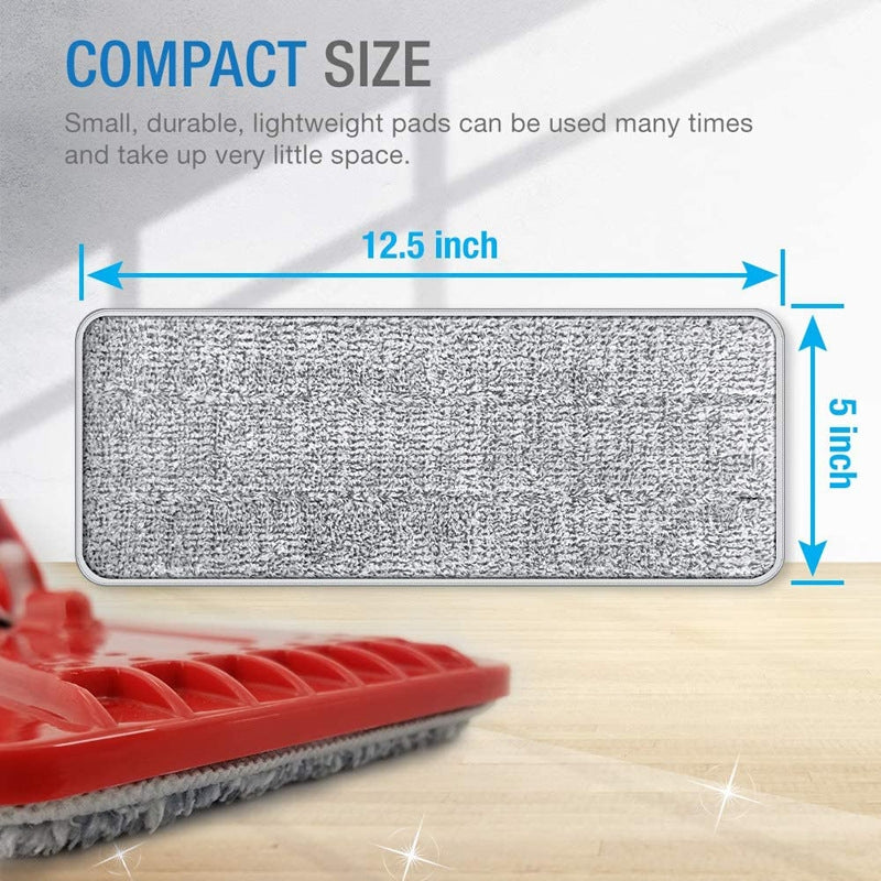 5 PCS Flat Mop Head Microfiber Hook-And-Loop Replacement Cloth