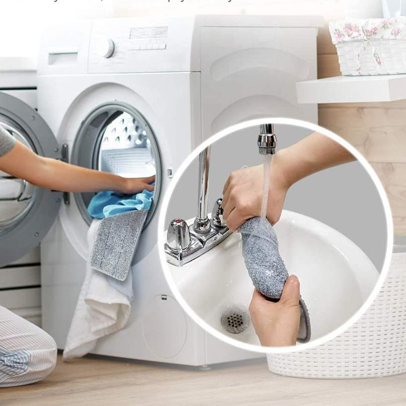 5 PCS Flat Mop Head Microfiber Hook-And-Loop Replacement Cloth