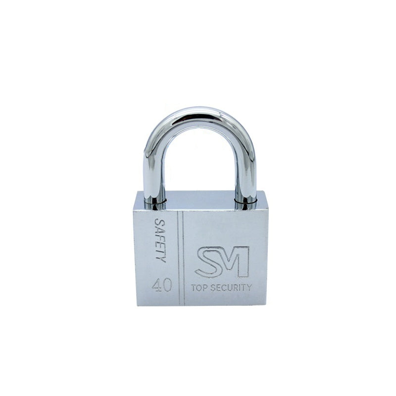Square-Blade-Imitation-Stainless-Steel-Padlock,-Specification:-Short-40mm-Open