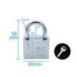 Square-Blade-Imitation-Stainless-Steel-Padlock,-Specification:-Short-40mm-Open