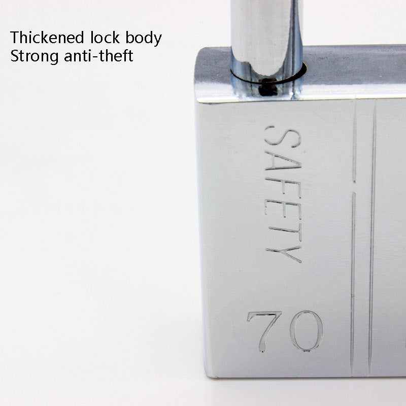 Square-Blade-Imitation-Stainless-Steel-Padlock,-Specification:-Short-40mm-Open