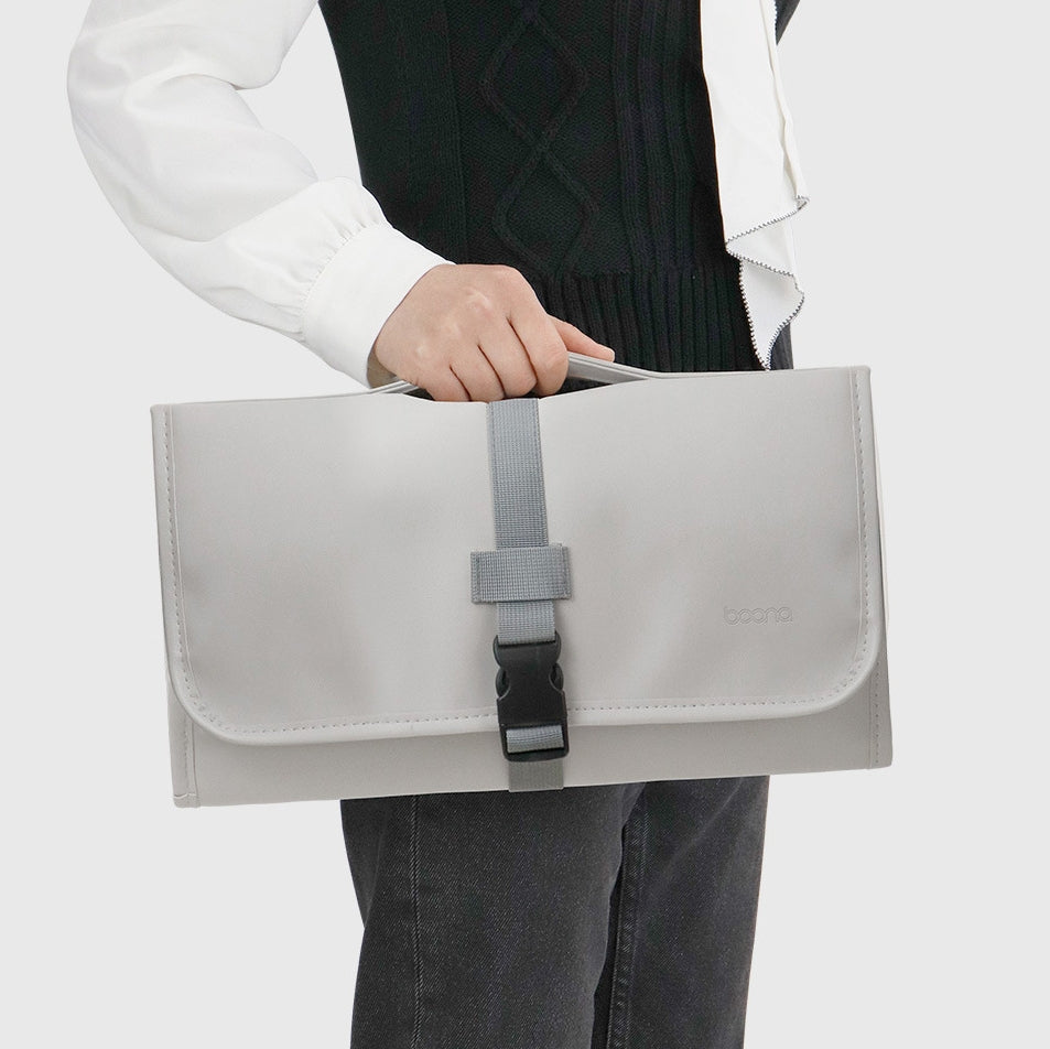 Baona BN-DS004 PU Leather Portable Storage Bag For Dyson Hair Curler(Grey)