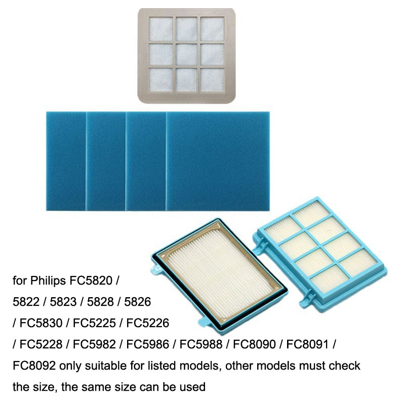 5PCS Sponge For Philips Vacuum Cleaner FC5823 / FC5826 / FC5830 / FC5832 Accessories