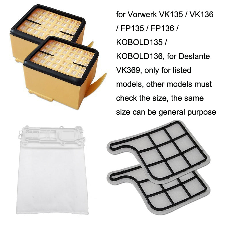 5PCS Dust Bag For Vorwerk VK135 / VK136 Vacuum Cleaner Accessories