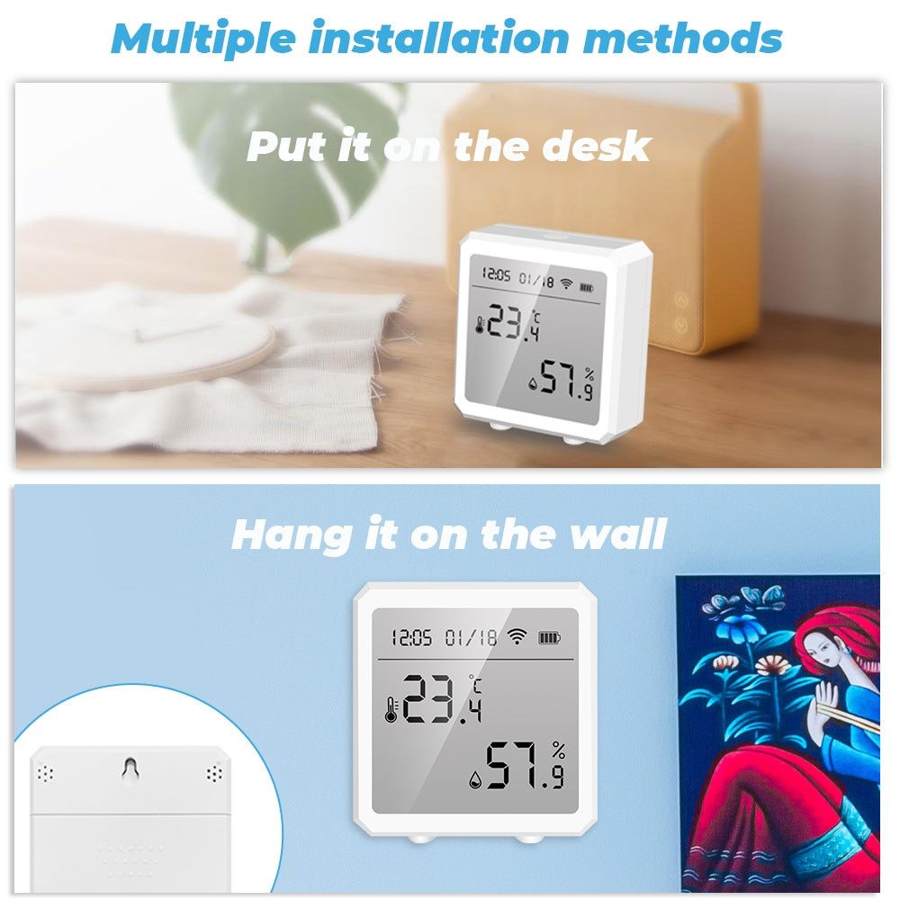 Wifi Temperature And Humidity Meter Sensor Equipment Smart Home Graffiti APP Temperature And Humidity Sensor(White)