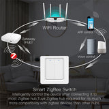 Tuya ZigBee Smart Single-fire Zero-fire Sharing Switch Phone Control Voice Panel EU Plug, Spec: 1 Button