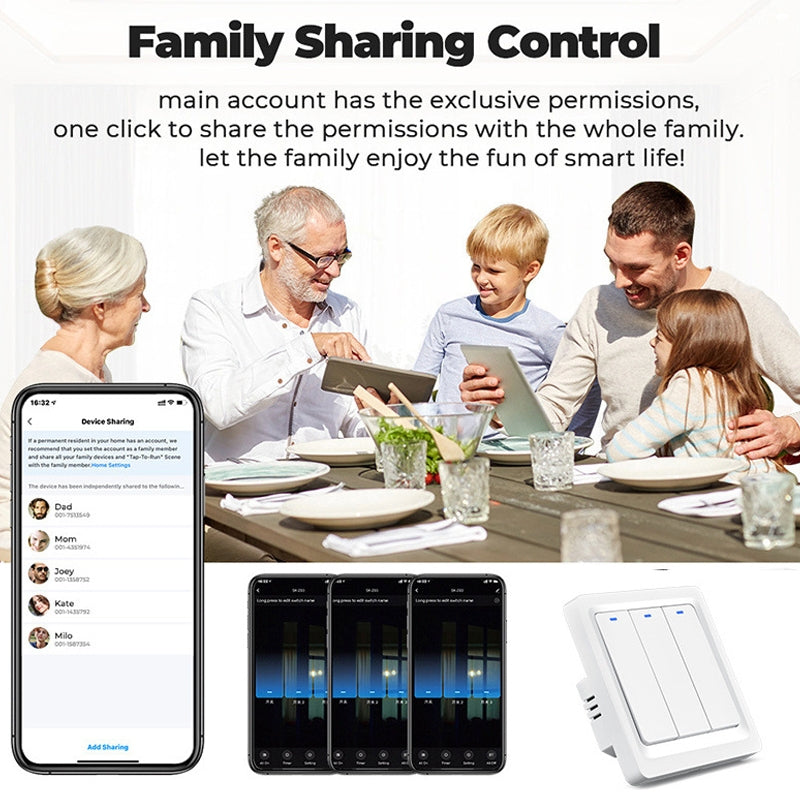 Tuya ZigBee Smart Single-fire Zero-fire Sharing Switch Phone Control Voice Panel EU Plug, Spec: 1 Button