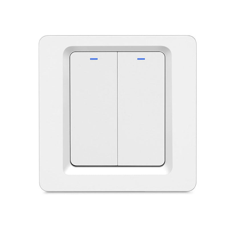 Tuya ZigBee Smart Single-fire Zero-fire Sharing Switch Phone Control Voice Panel EU Plug, Spec: 2 Buttons