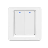 Tuya ZigBee Smart Single-fire Zero-fire Sharing Switch Phone Control Voice Panel EU Plug, Spec: 2 Buttons
