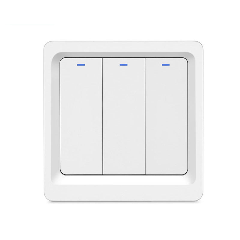 Tuya ZigBee Smart Single-fire Zero-fire Sharing Switch Phone Control Voice Panel EU Plug, Spec: 3 Buttons