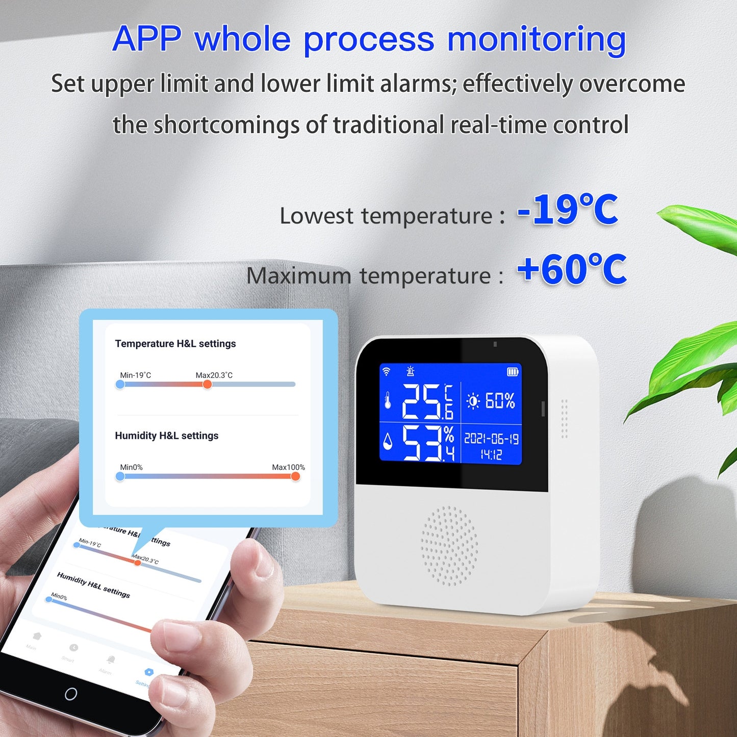 Tuya WIFI Temperature And Humidity Sensor With 2.9inch LCD Display,Spec: Only Sensor