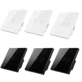 Tuya ZigBee Zero Firewire Touch Wall Remote Control Switch Light Control Voice Switch EU Plug, Style: 1 Gang (Black)
