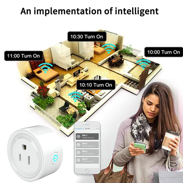 Tuya Smart App Wifi Smart Socket Phone Remote Timing Voice Switch Supports Alexa UK Plug, Style: 16A Power Model