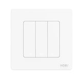Tuya ZigBee Smart Single-fire Zero-fire Sharing Timing Voice Wall Switch EU Plug, Style: 3 Ways (White Scene Casual Post)