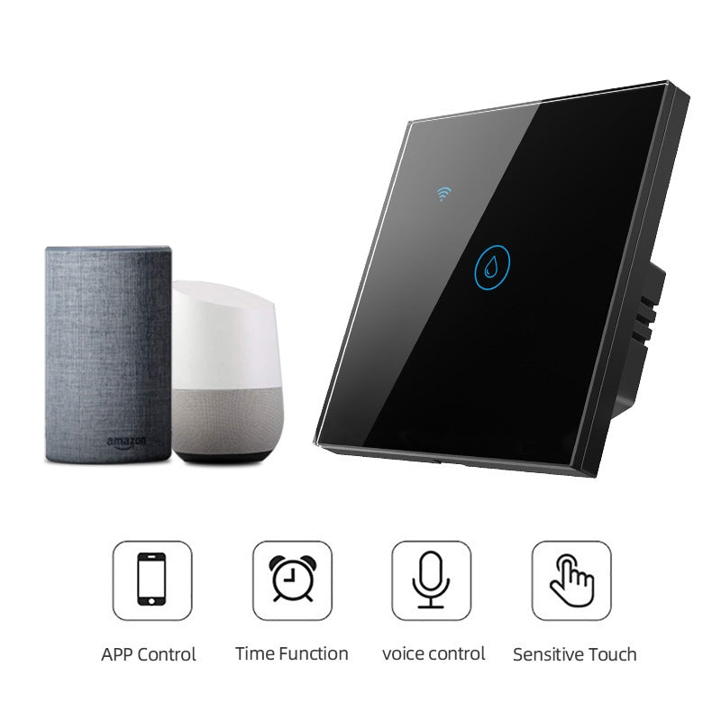 ZigBee 20A Water Heater Switch Black High Power Time Voice Control EU Plug