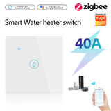 Tuya ZigBee 40A Smart High Power Water Heater Light Air Conditioner Switch Time Voice Remote Control(White)
