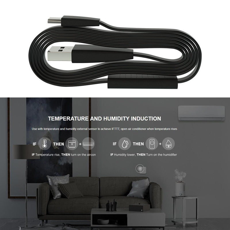 HTS2 Temperature And Humidity Smart Sensor For Bestcon RM4 Pro / RM4 Mini(Black)