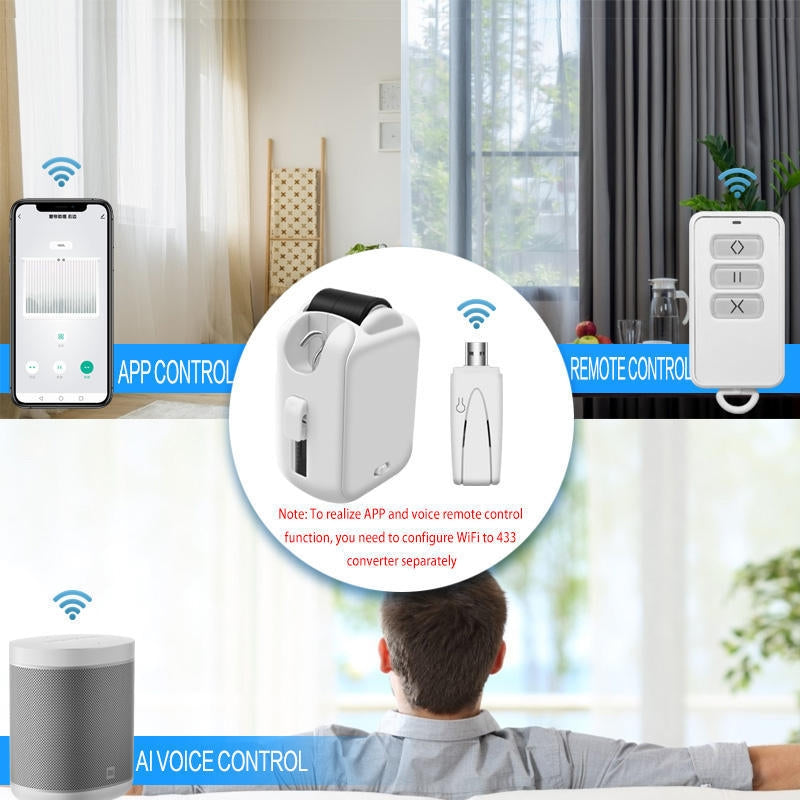 X101 Smart Home Automatic Curtain Machine With RC, Style: Track Model Double Host+Gateway