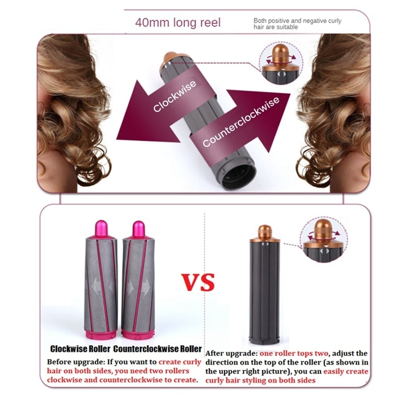 For Dyson Airwrap Hair Dryer i.d. / HS01 / HS05 / HD08 18.6 x 4cm Upgraded Long Curling Barrels Nozzle  Golden