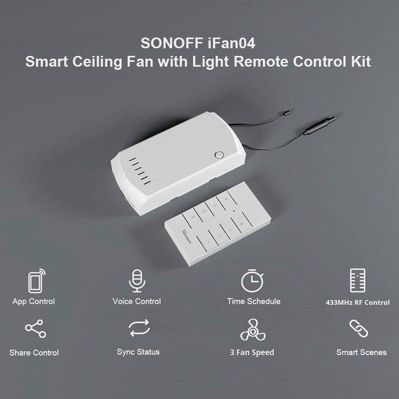 SONOFF iFan04-L APP Remote Control Smart Fan Light Switch Support Tmall Genie(100V-120V)