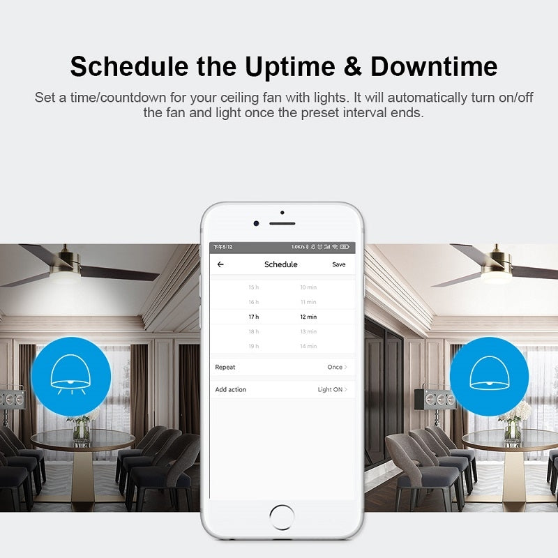 SONOFF iFan04-H APP Remote Control Smart Fan Light Switch Support Tmall Genie?220V-240V?