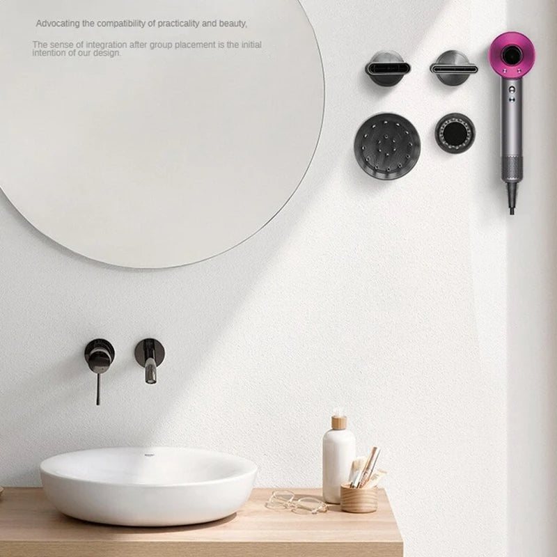 For Dyson Hair Dryer No-punch Bathroom Wall Mounted Magnetic Blower Holder Nozzle Storage Hanger