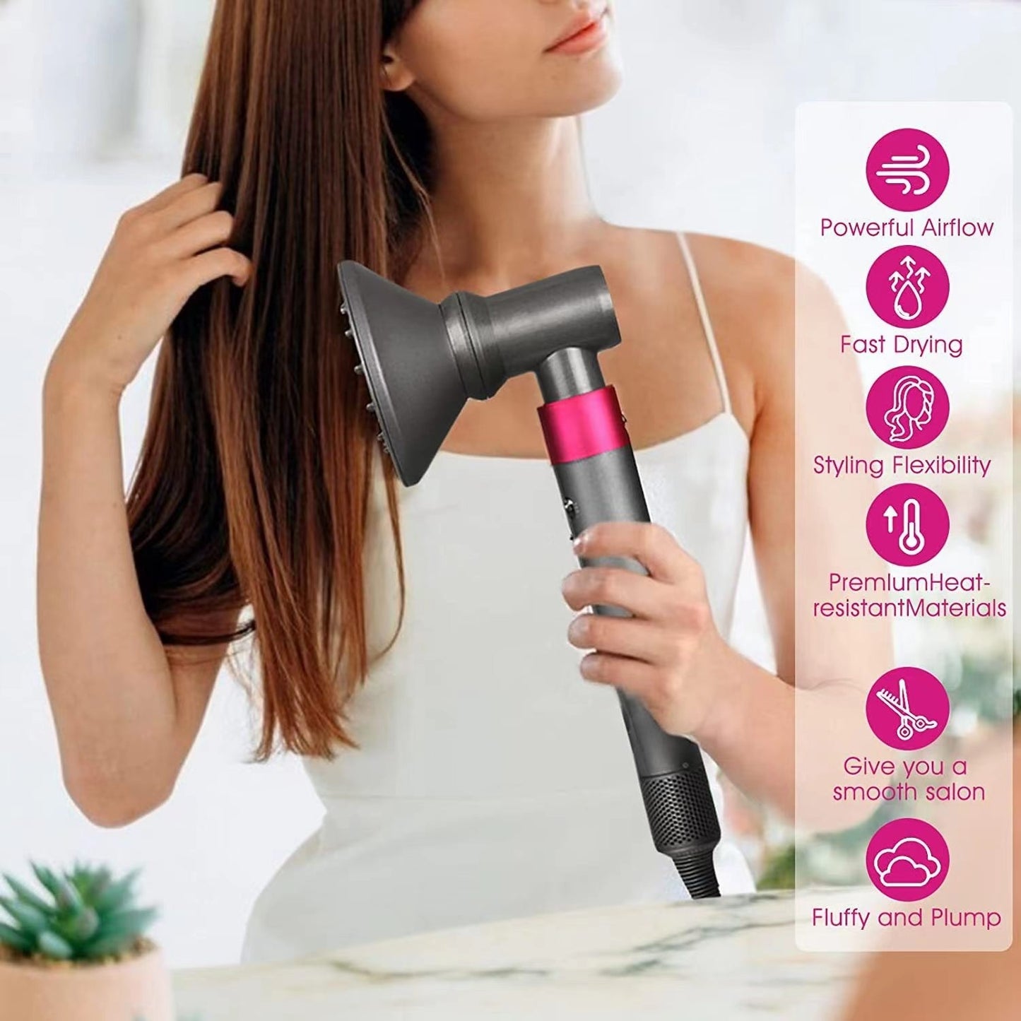For Dyson Hair Dryer Airwarp Diffusion Nozzle Attachment Professional Style Kit