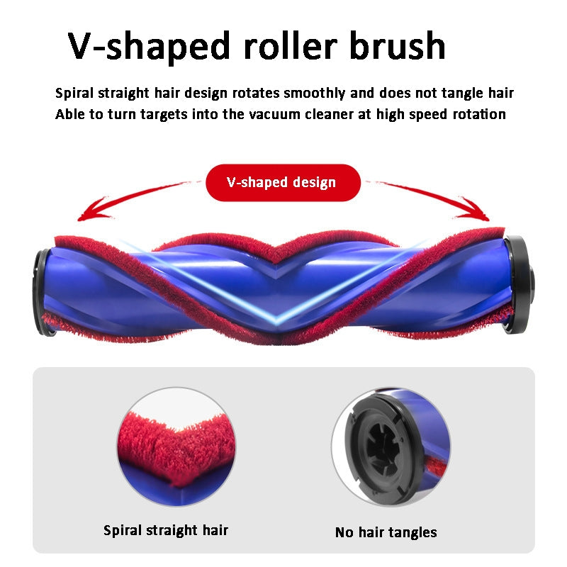 For Dyson V10 Slim / V12  Vacuum Cleaner V-shaped Anti-tangle Direct Drive Floor Brush