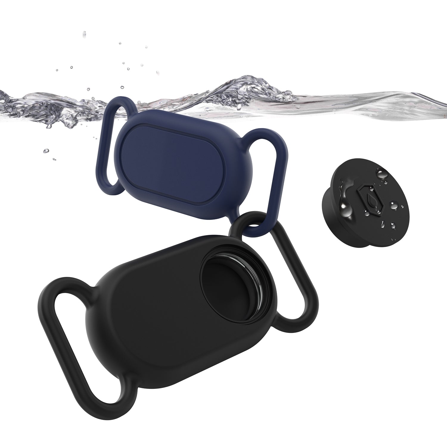 For-Samsung-Galaxy-SmartTag-2-Pet-Silicone-Life-Waterproof-Protective-Case(Black)