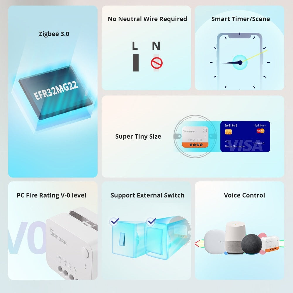 SONOFF ZBMINI L2 Single Fire Dual Control Intelligent On/Off Switch Module Cell Phone Remote Voice Control Switch