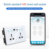 Graffiti Smart Socket With Switch USB+Type-C Dual Port Remote Control Socket, UK Plug, Style: Wifi White