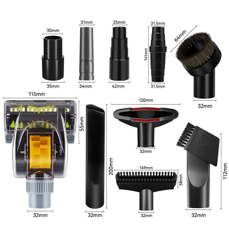 10 In 1 Universal Vacuum Attachments 32mm Nozzle Adapter Accessories Cleaning Kit